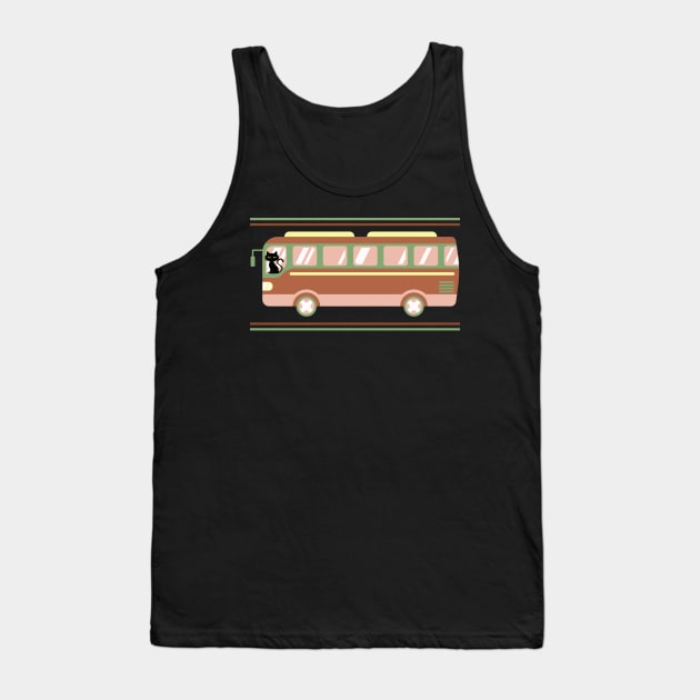 Retro Cat Driving a Bus Mask T-Shirt iPhone Sweatshirt Tank Top by MalibuSun